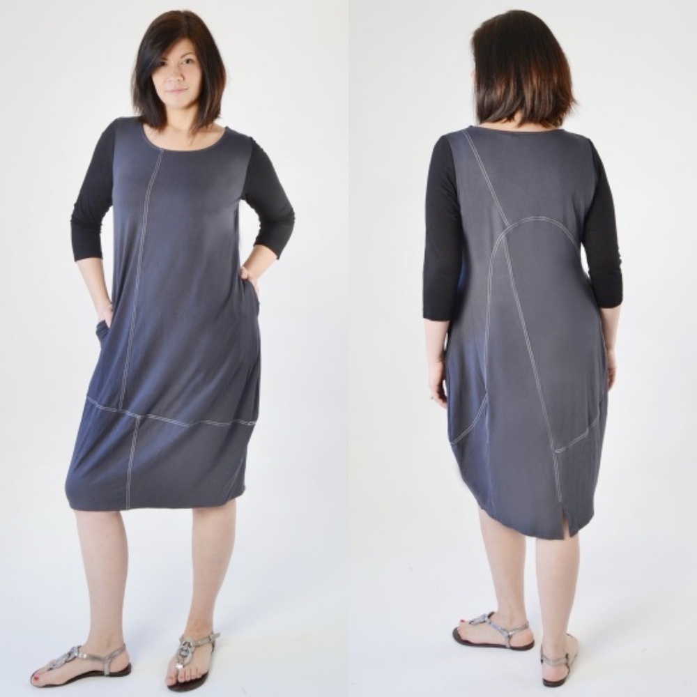 Alembika Exposed Seam Dress Lagenlook relaxed